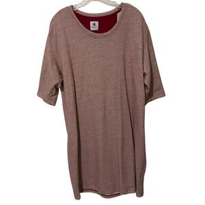 Southern Proper Knit T-Shirt Dress L Red Preppy Cozy Comfort Teacher Made Peru